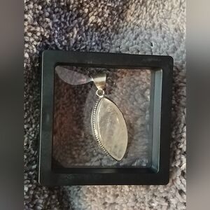 Sterling Silver Rutilated Quartz Marquise Pendant